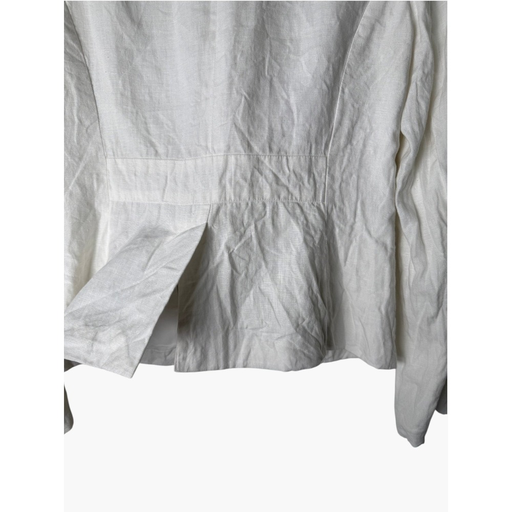 Banana Republic White 100% Linen Blazer Jacket Lined, Size 4 - Picture 5 of 7